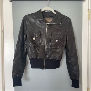 Italian black leather jacket